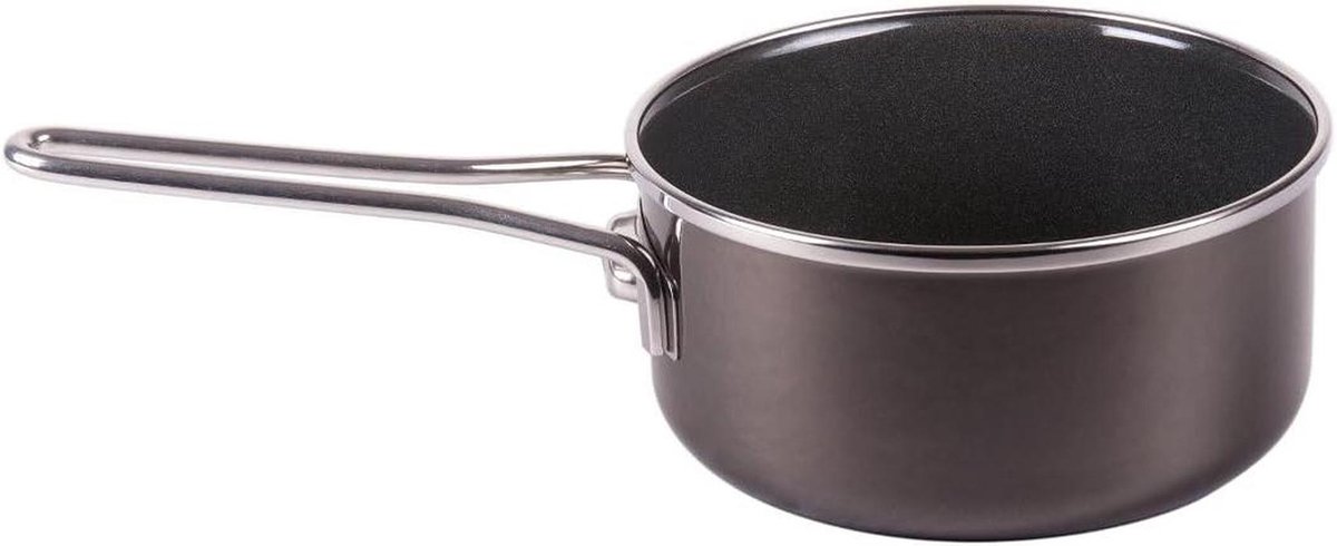 Steelpan - Kookpan Sauspan - Koken op Inductie - Geëmailleerd Plaatstaal - 16 cm - Onyx