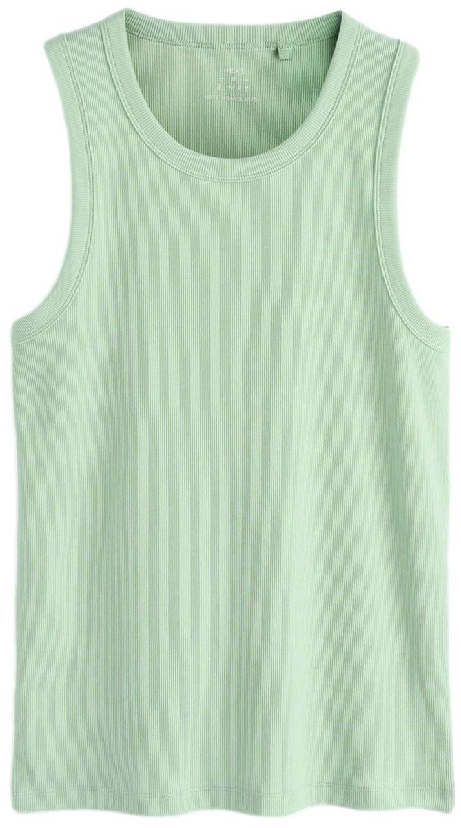 Next - Heren - Geribbelde hemdjes, slim-fit - Groen