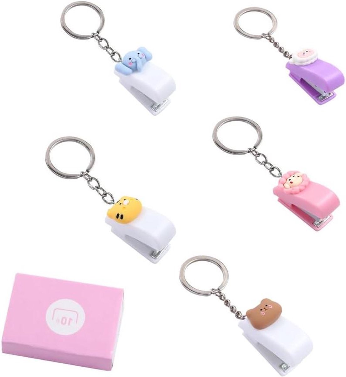 Mini Nietmachine - Sleutelhanger Nietmachine - Papier Organiseren - Compact Ontwerp - 39 cm - Macaron Kleuren