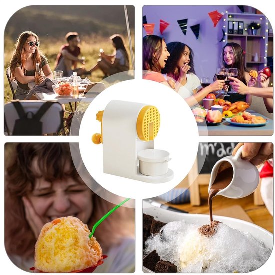 Handmatige IJscrusher - Sneeuwconemachine IJsmachine - Dessertbereiding - Stroomloos Apparaat - 22 x 12 x 22 cm - Zilverkleurig — afbeelding 2