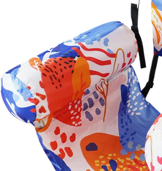 Opblaasbare Ligstoel - Drijvend Vlot - Ontspannen op Water - Verstelbare Banden - 90x40 cm - Oranje — afbeelding 5