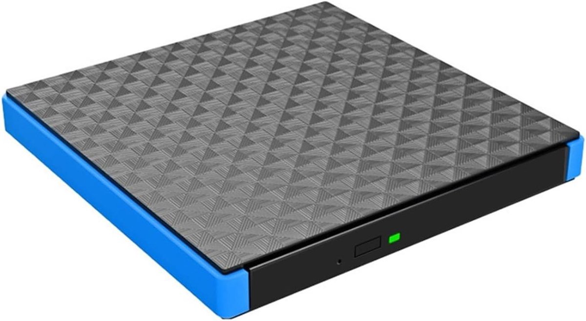 Externe Dvd Speler - Mobiel Station - Oude Media Afspelen - USB 3.0 Type-C - 14 cm Breed - Blauw