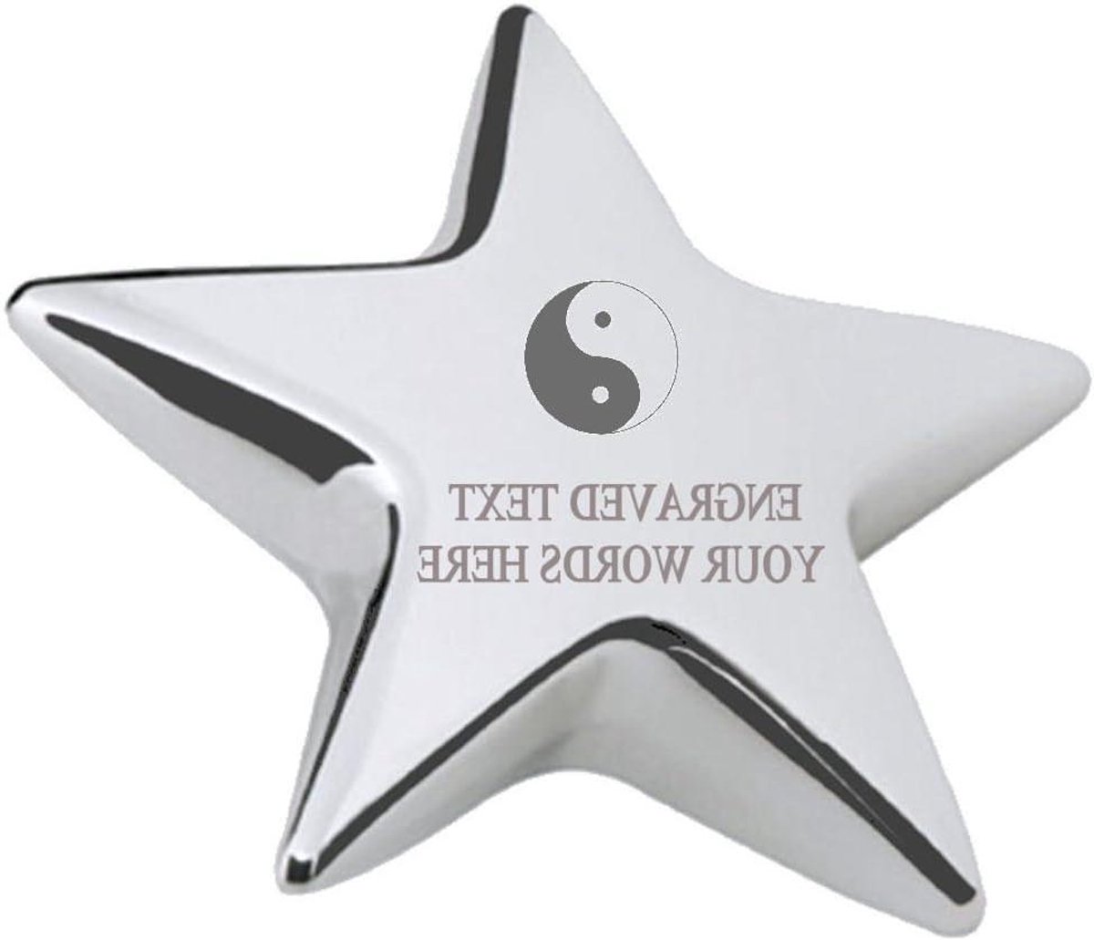 Bureau Papiergewicht - Gegraveerd Gewicht - Papier Organiseren - Hand Gegraveerd Ontwerp - 70mm x 70mm - Zilver