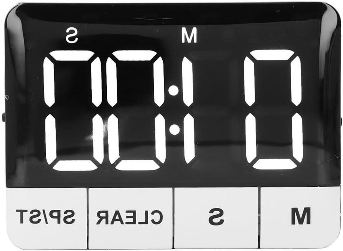 Keuken Timer - Digitale Kookwekker - Precieze Kooktijd - Luid 120DB Alarm - 10 x 8 x 5cm - Zwart