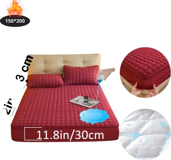 Livano Waterdicht Hoeslaken - Beddengoed - Fitted Sheet - Bed - Rood 150x200