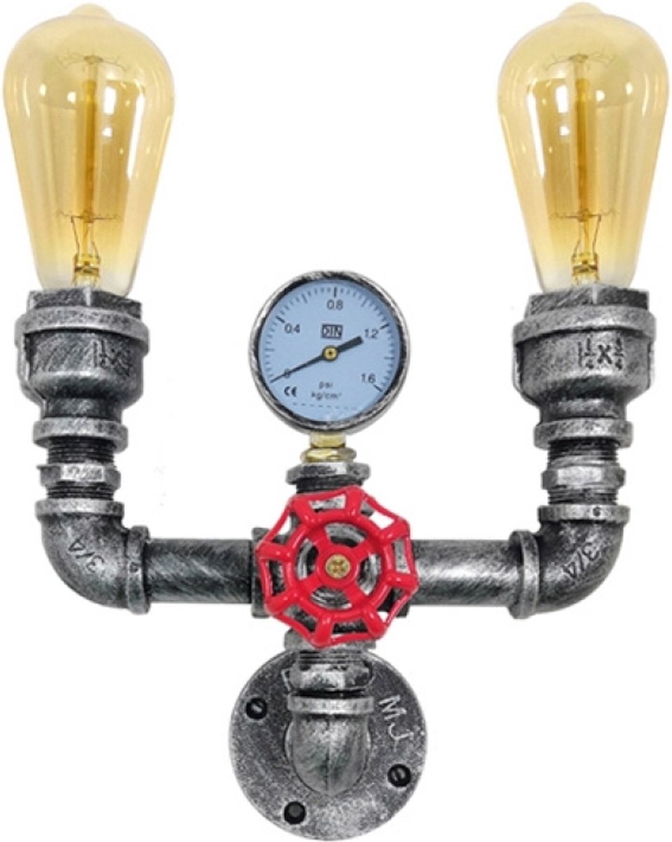 OHNO - Woonaccessoires - Leda Wandlamp - Zilver, Rood - Tijdloos - Modern - Industrieël