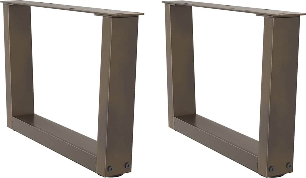 vidaXL Salontafelpoten - 2 - st - V-vormig - 60x(30-31,3) - cm - staal - naturel Natuurlijk staal