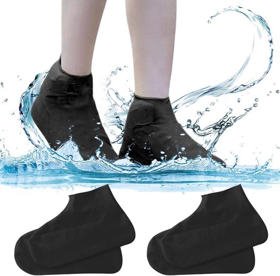 Waterdichte overschoenen van siliconen, 4 paar, herbruikbaar, regenschoenen, antislip overschoenen van siliconen, herbruikbaar, antislip, voor regen, strand en sneeuw