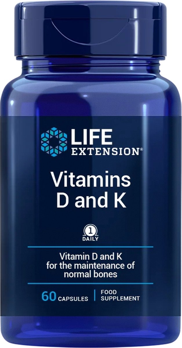 Goedkoopste Life Extension - Vitamine D3, Vitamine K1 & K2 - 60 Capsules - Combineert Essentiële Vitaminen - Voedingssupplementen