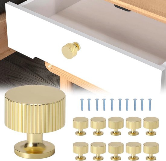 Ronde kastknoppen set van 10 - 28 mm ladeknoppen voor keukens en