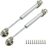 2 stuks - Gasveer voor klep - Softclose Deurbeslag - 100N - staal - Telescopische Kastdeur Gasveer - Hydraulische Ondersteuning - Deurliftdemper voor Kastdeur of Klep - Meubel montageonderdelen