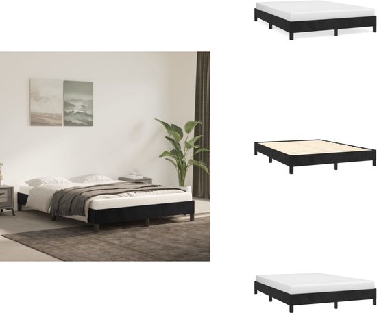 Bedframe zonder matras 180x210 cm fluweel zwart Bedframe zonder matras 180x210 cm fluweel zwart