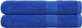 Serviettes de sauna vidaXL 2 pièces Coton bleu 80 x 200 cm
