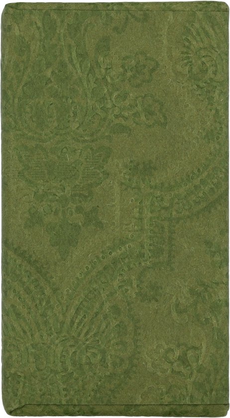 Groene geschenkverpakking van Gucci met reliëfdecoratie.