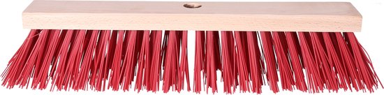 Brumag Straatbezem/buitenbezem - hout/kunststof - steel 120 cm - borstelkop breed 40 cm - rood - met steelhouder van Brumag — afbeelding 3