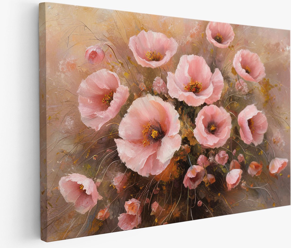 Saammp Muurcirkel Hout - Pauw tussen de Rode bloemen - Dieren - Natuur - Ø 80 - Wandcirkel - Wanddecoratie Cirkel - muurdecoratie Woonkamer - Slaapkamer decoratie - Rond Schilderij