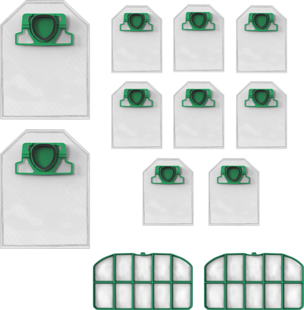 Accessoirepakket voor Vorwerk Kobold VK200 - Stofzuigerzak Vervanging FP200 [Set 10] Motorfilter Vervanging FL-M200 [Set 2]