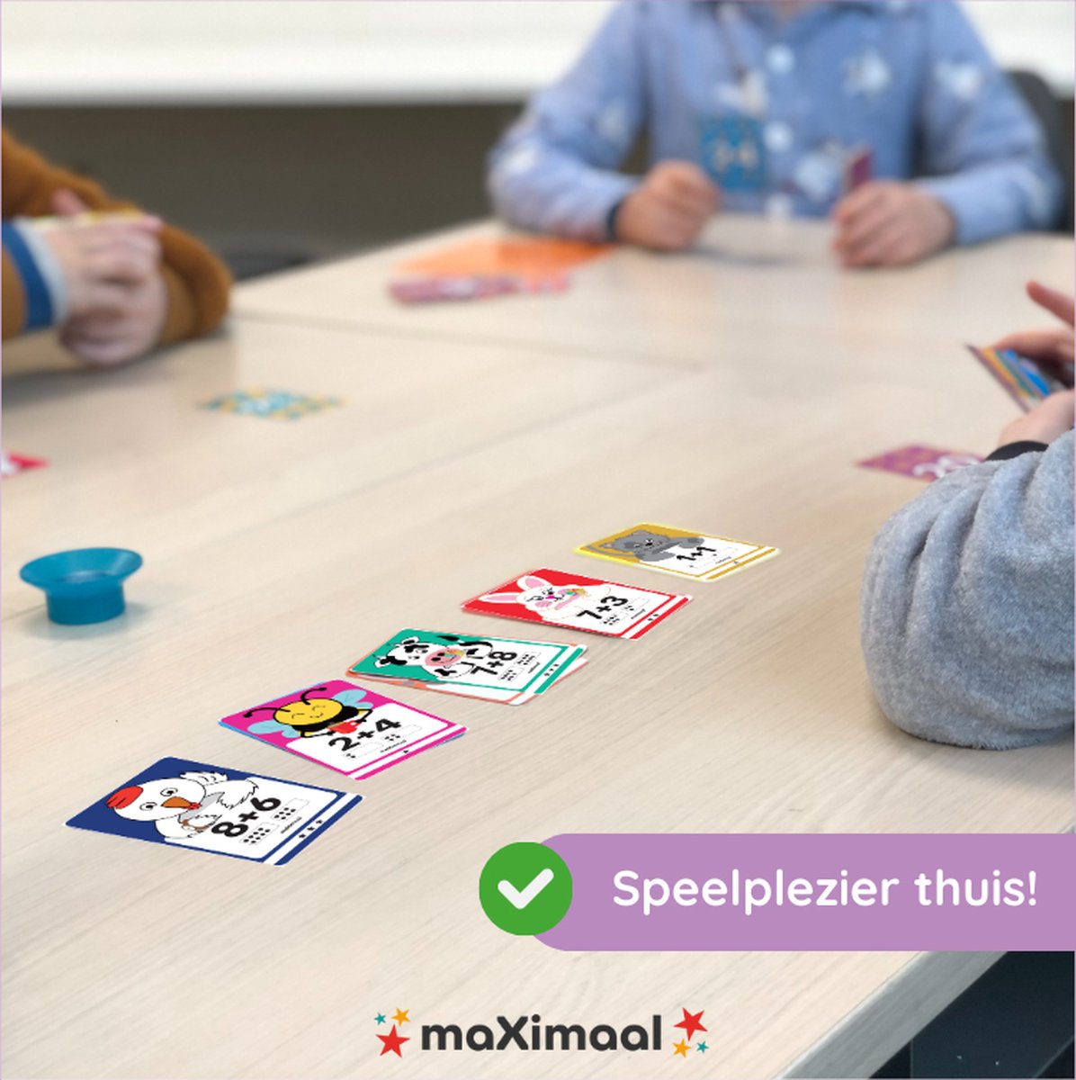 maXimaal voordeelset 4 spellen: Optellen tot 20 + Aftrekken tot 20 + Maaltafels + Deeltafels | Kaartspel | Bedenker: Maxim (8 jaar) | Optellen, aftrekken tot 20, maaltafels, deeltafels, rekenen wordt kinderspel | Meng & speel met alle spellen! — afbeelding 7