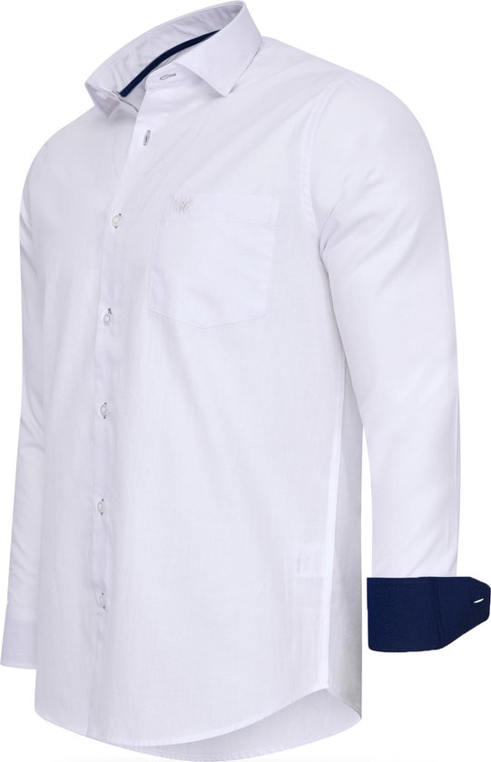 Cappuccino Italia - Chemises Homme Stretch Shirt Milano - Wit - Taille XL
