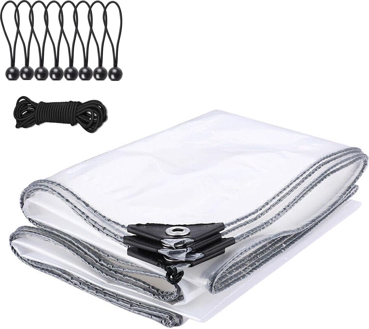 Goodivery ® Weerbestendig Transparant Afdekzeil met Ogen voor Binnen en Buiten, 2 x 6 m, Ideaal voor Meerdere Toepassingen