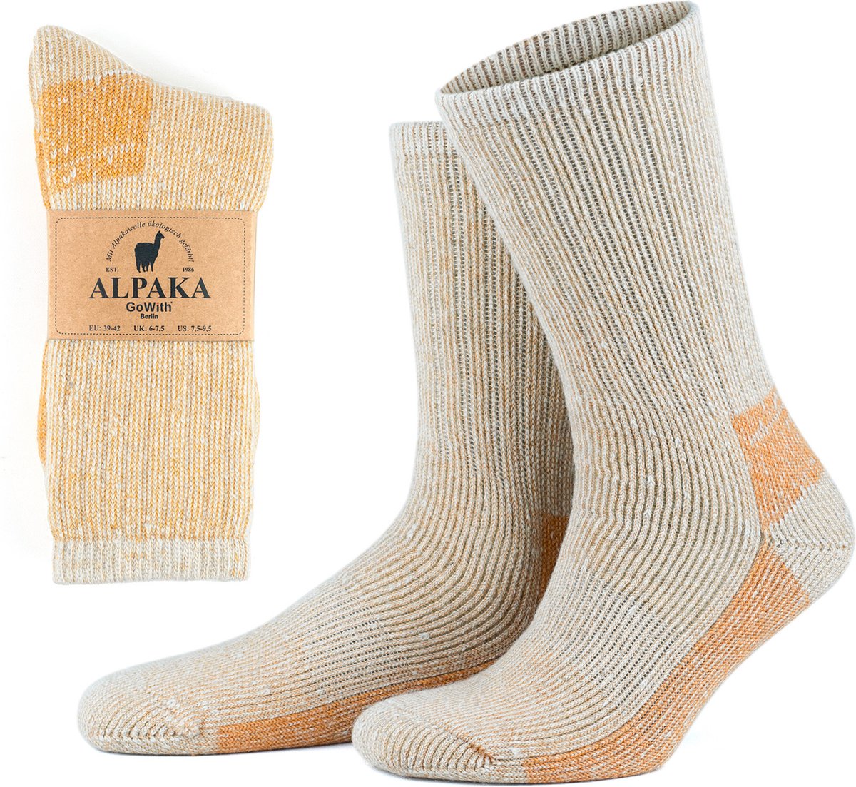 GoWith Diabetes Alpaca Wollen Sokken-2 paar-Thermosokken-Maat 43-46