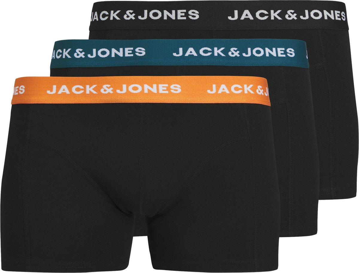 Jack & Jones Heren Boxershorts Trunks JACJONAS Zwart 3-Pack - Maat S