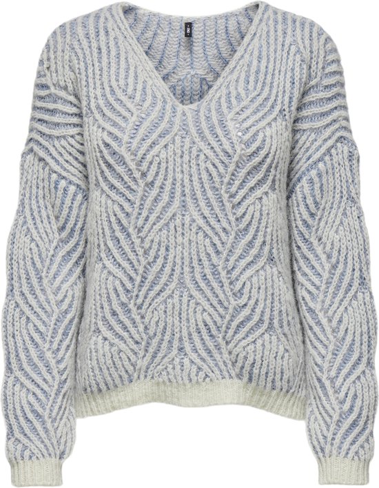 Only Trui Onlelin Life Ls V-neck Cc Knt 15334862 Cloud Dancer/ Sof Chamb Dames Maat - S