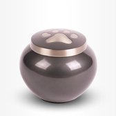 Dieren Urn Hond Klein 500 ml Grijs Zilverkleurig Poot - Dieren Urn voor As Crematie - Urn Hond - Urn Kat