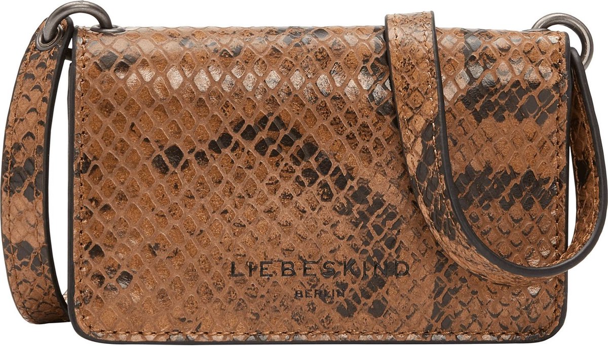 LIEBESKIND BERLIN Leren Kaarthoes Snake Sina Credit Cards Case Caramel Bruine Veelkleurig