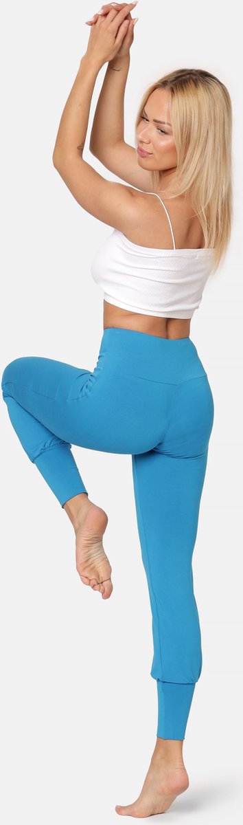 Bellivalini Dames Yogabroek - Sportbroek - Vrijetijdsbroek - Lang - Viscose - Sport - BLV-BLV50-278-YP - Blauw - XL van Bellivalini — afbeelding 4