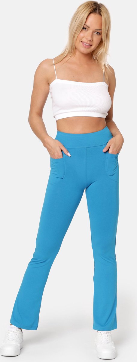Bellivalini Dames Yogabroek - Sport - Vrijetijdsbroek - Lang - Viscose - Sportbroek - BLV-BLV50-282-YPF - Blauw - L van Bellivalini — afbeelding 4