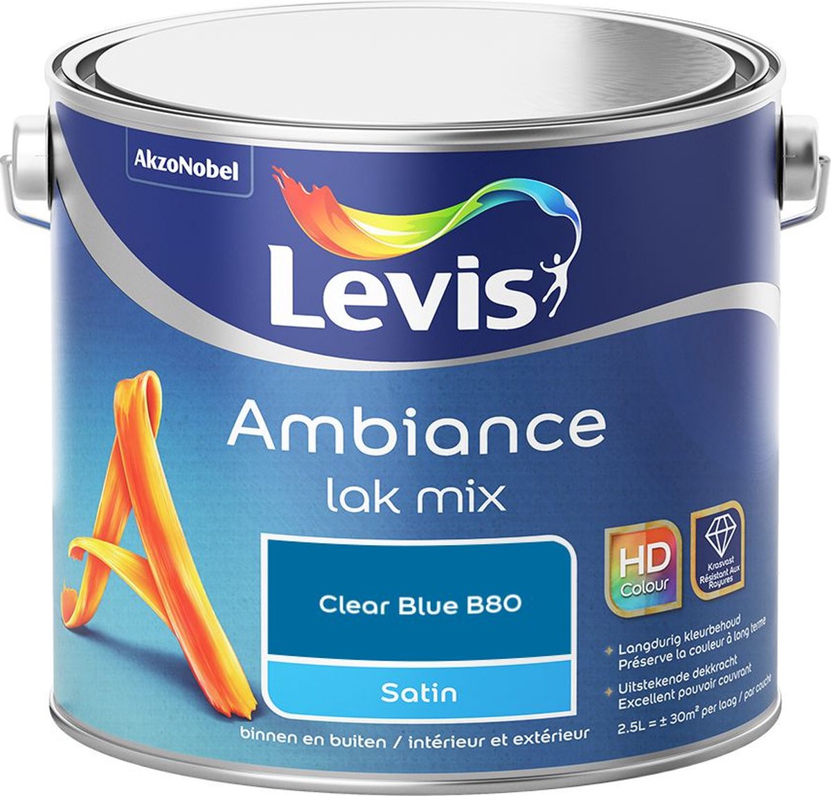 Levis - Ambiance Lak Satin Mix - Clear Blue B80 - Mengverf - 2,5 L