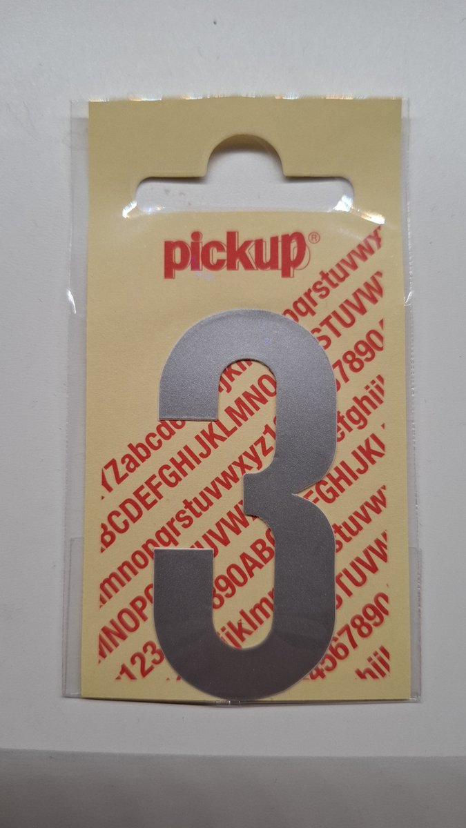 2 x Pickup plakcijfer Nobel 60 mm - zilver 3