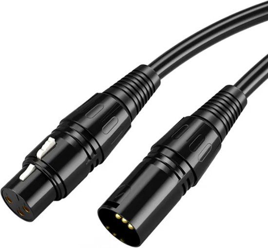Qost - Câble XLR - XLR 3Pin - Câble Microphone - 5 Mètres - Zwart - Mâle vers Femelle