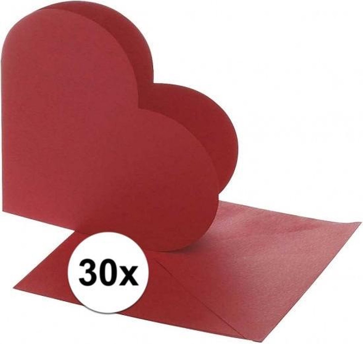 Afbeelding van product Merkloos / Sans marque  30x Hartvormige kaarten rood - Uitnodigingen - Huwelijk - Hobby