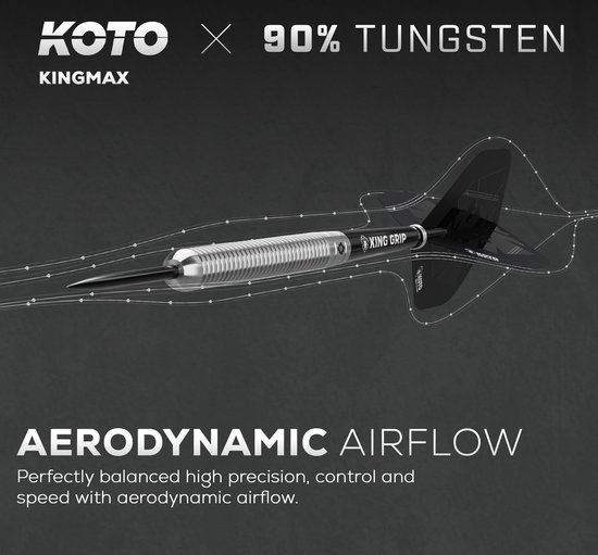 KOTO - Kingmax 90% Darts 25G - Zilver - Stevige Ringgrip van KOTO — afbeelding 4