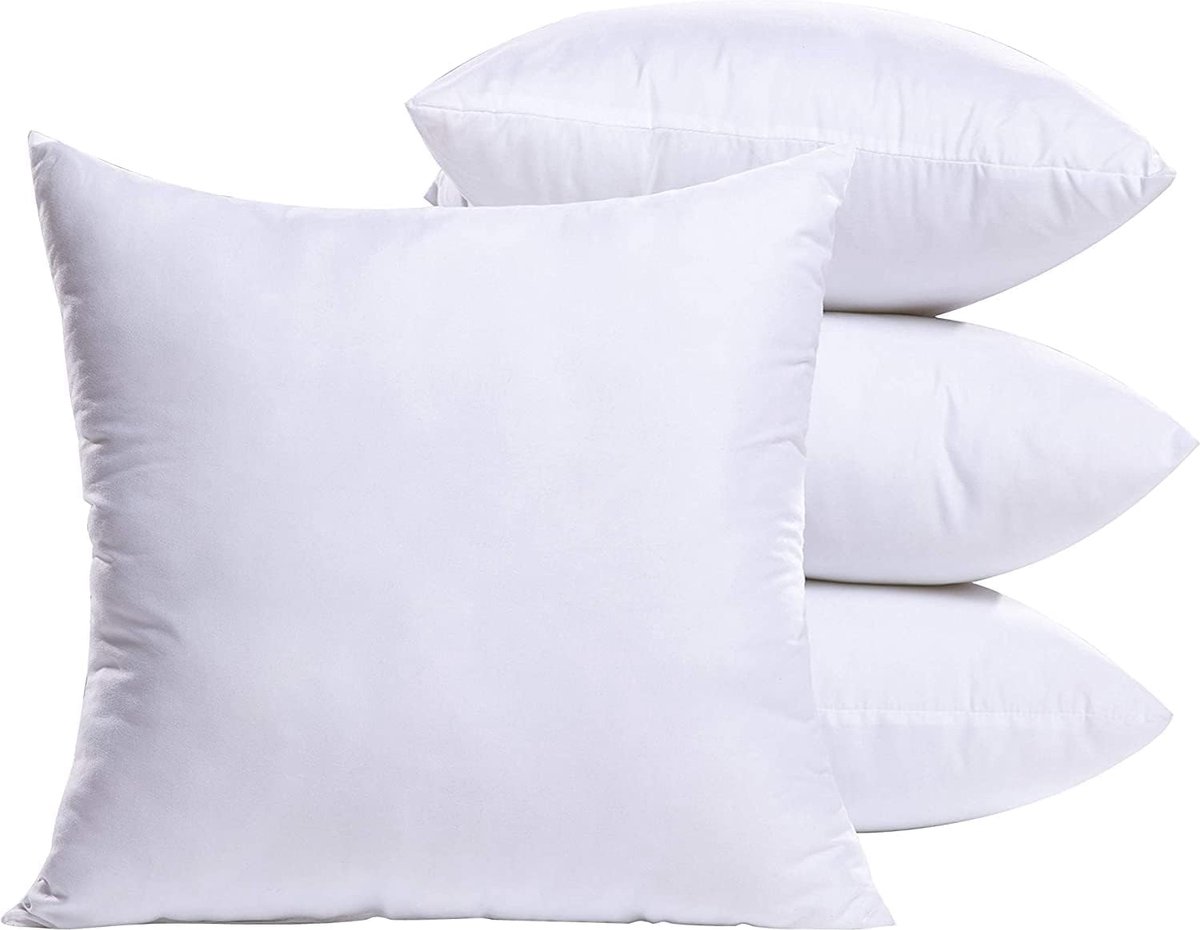 La'Moussawi ® Kussenset van Vier met Zachte en Hypoallergene Vulling voor Bank en Slaapkamer