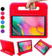 Case2go - Hoes geschikt voor Samsung Galaxy Tab A 10.1 (2019) - Schokbestendige Kinderhoes case met handvat - Rood