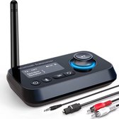 Adaptateur Audio Bluetooth 5.0 avec écran LCD - Émetteur-récepteur 3 en 1 pour téléviseur, écouteurs et haut-parleurs - Aux 3,5 mm, RCA, câble optique - Double coupleur