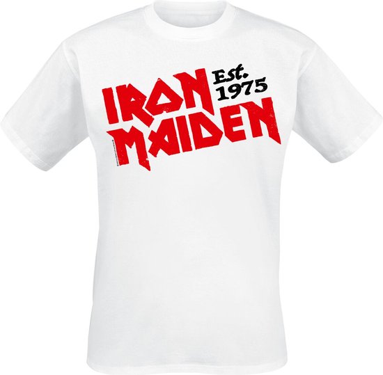Iron Maiden Est. 1975 Heren T-shirt - wit - 4XL