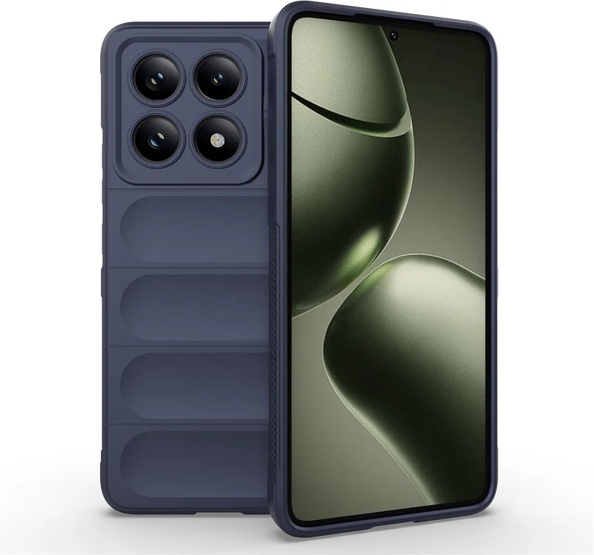 MobyDefend Hoesje - Geschikt voor Xiaomi 14T - TPU Gripcase - Blauw