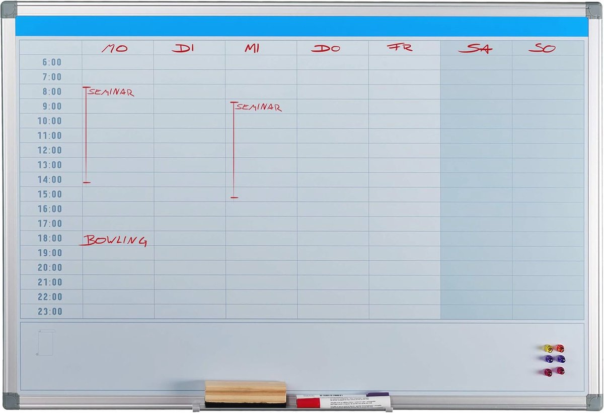 Whiteboard planner 60x90 cm - Magnetisch dagplanner voor kantoor en thuis
