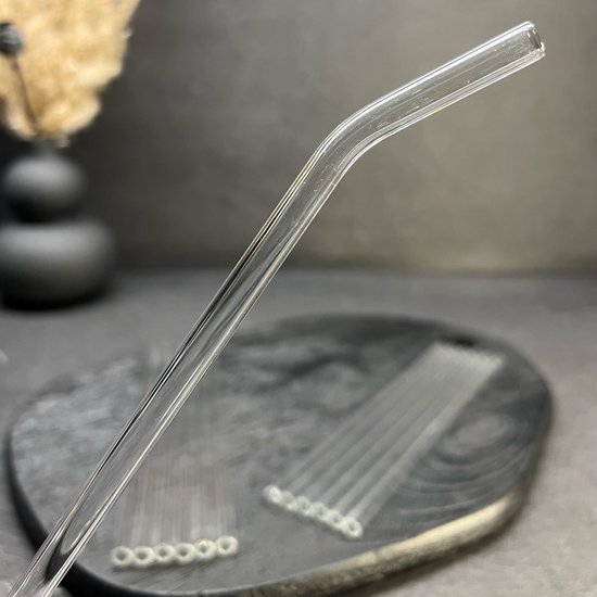 6x Glazen rietjes ( Gebogen )