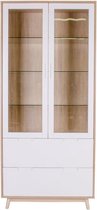 Norrut Cooper vitrinekast met 2 deurtjes en 2 lades eiken/wit
