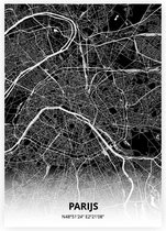 Parijs plattegrond - A4 poster - Zwarte stijl