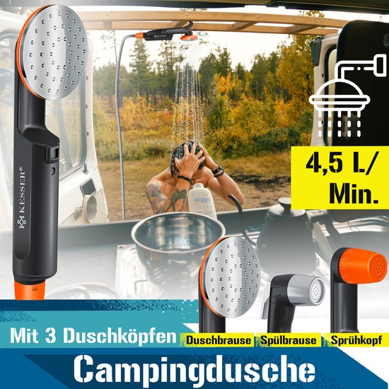 Tuindouche Camping – In Hoogte Verstelbaar (1,65–2,40 M) Met Grondpen En 3 Poten