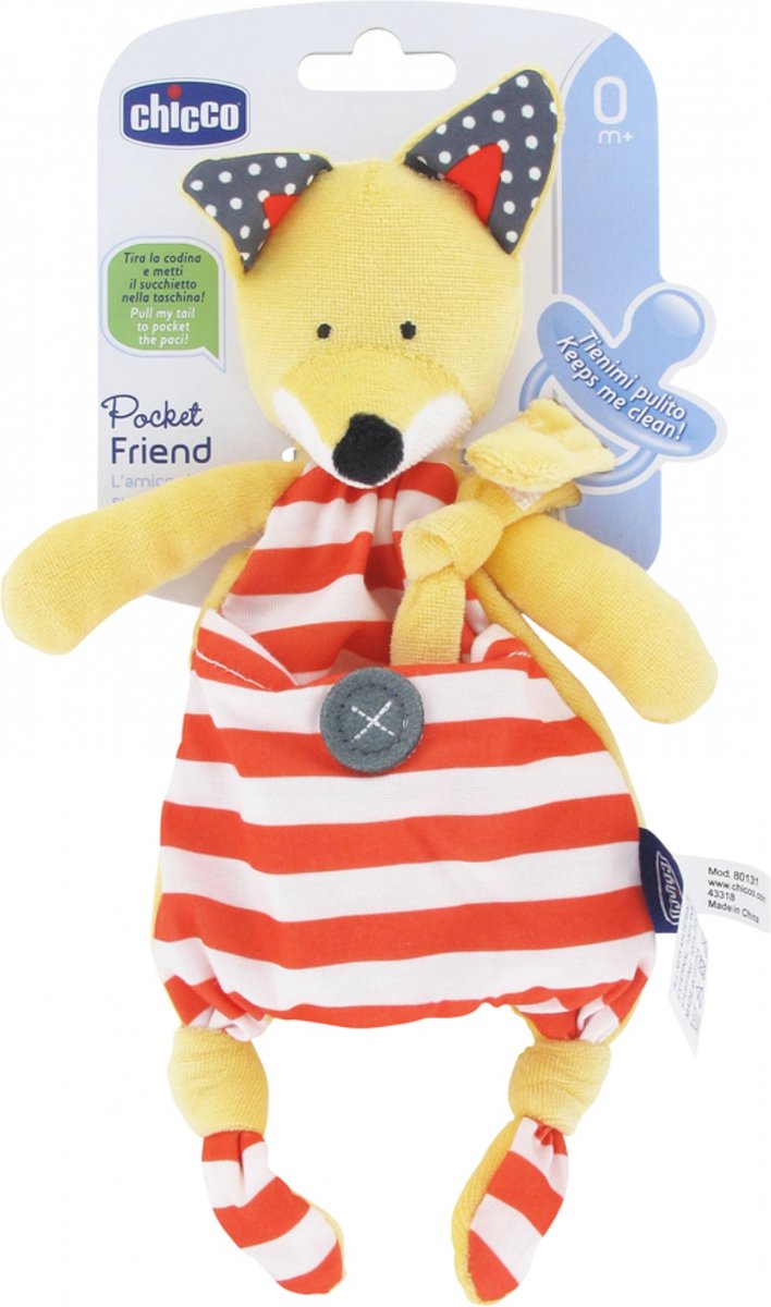 Goedkoopste 105977 Chicco Fopspeen Snuggle Pocket Friend Oranje Vos