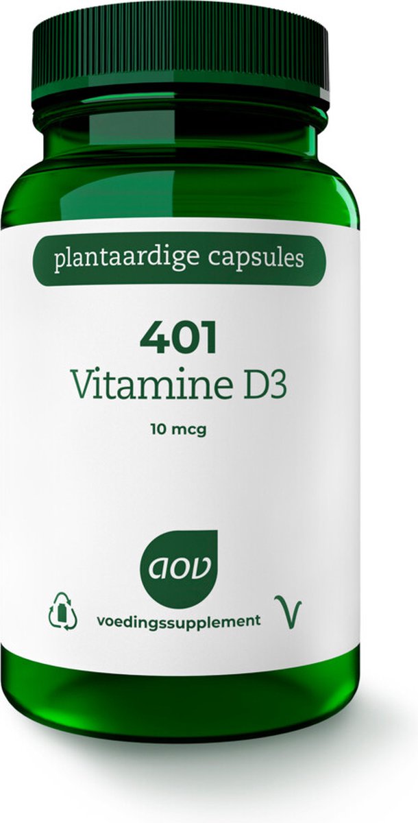 AOV 401 Vitamine D3 10 mcg - 2 x 60 vegacapsules - Voordeelverpakking