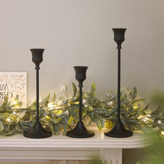 Arti Casa Kandelaar zwart - set van 3 kandelaars - kandelaar staafkaarsen - geschikt voor kaarsen 2 cm - wooncultuur - tafeldecoratie - decoratie