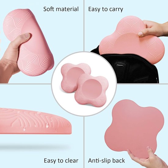Yoga Knie Kussens - Set Van 2 Stuks - Yoga Kniebeschermer Mat - Sport Balans Kussen - Antislip Yogamatten - Kussen - Knee Pads - Kniestukken - Kniemat - Sportmat - Fitness - Ondersteuning Van KnieëN, Polsen En Ellebogen - 20×20×2cm van Amigy — afbeelding 3